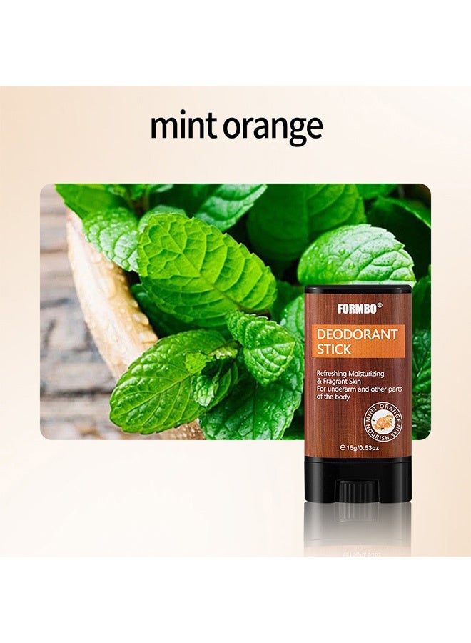 FORMBO Antiperspirant and Deodorant Body Lotion 15g - Underarm Deodorant Body Lotion for Reducing Body Odor - Long-lasting Fragrance Body Stick - Dry and Non-Greasy Antiperspirant Stick #mint orange - Image 2